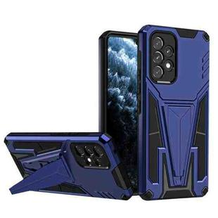 For Samsung Galaxy A53 5G Super V Armor PC + TPU Phone Case with Holder(Navy Blue)