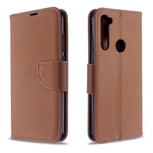 For Xiaomi Redmi Note 8T Litchi Texture Pure Color Horizontal Flip PU Leather Case with Holder & Card Slots & Wallet & Lanyard(Brown)