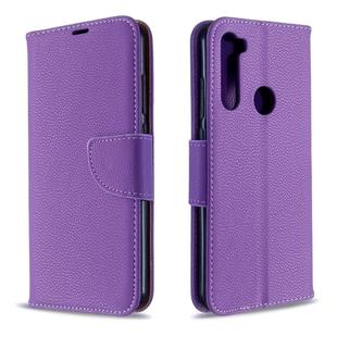 For Xiaomi Redmi Note 8T Litchi Texture Pure Color Horizontal Flip PU Leather Case with Holder & Card Slots & Wallet & Lanyard(Purple)