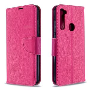 For Xiaomi Redmi Note 8T Litchi Texture Pure Color Horizontal Flip PU Leather Case with Holder & Card Slots & Wallet & Lanyard(Rose Red)