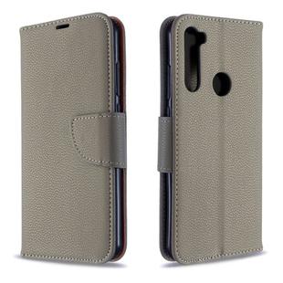 For Xiaomi Redmi Note 8T Litchi Texture Pure Color Horizontal Flip PU Leather Case with Holder & Card Slots & Wallet & Lanyard(Grey)