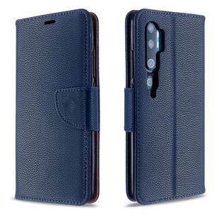 For Xiaomi CC9 Pro / Note 10 / Note 10 Pro Litchi Texture Pure Color Horizontal Flip PU Leather Case with Holder & Card Slots & Wallet & Lanyard(Dark Blue)