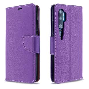 For Xiaomi CC9 / Note 10 / Note 10 Pro Pro Litchi Texture Pure Color Horizontal Flip PU Leather Case with Holder & Card Slots & Wallet & Lanyard(Purple)