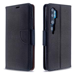 For Xiaomi CC9 Pro / Note 10 / Note 10 Pro Litchi Texture Pure Color Horizontal Flip PU Leather Case with Holder & Card Slots & Wallet & Lanyard(Black)