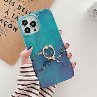 Ring Holder Glitter Marble Phone Case For iPhone 11 Pro(Dark Green Glitter)