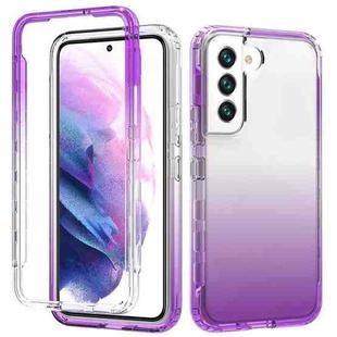 For Samsung Galaxy S22 5G Transparency Two-color Gradient PC+TPU Phone Case(Purple)