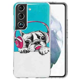 For Samsung Galaxy S22 5G Luminous TPU Protective Phone Case(Headset Dog)