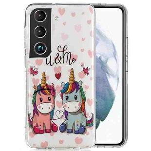For Samsung Galaxy S22+ 5G Luminous TPU Protective Phone Case(Couple Unicorn)