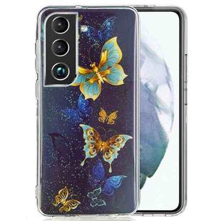 For Samsung Galaxy S22+ 5G Luminous TPU Protective Phone Case(Double Butterflies)