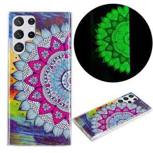 For Samsung Galaxy S22 Ultra 5G Luminous TPU Protective Phone Case(Half-flower)