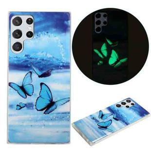 For Samsung Galaxy S22 Ultra 5G Luminous TPU Protective Phone Case(Butterflies)