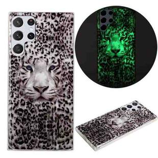 For Samsung Galaxy S22 Ultra 5G Luminous TPU Protective Phone Case(Leopard Tiger)