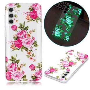 For Samsung Galaxy A13 5G Luminous TPU Protective Phone Case(Rose Flower)