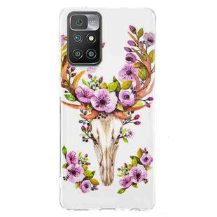 For Xiaomi Redmi 10 Luminous TPU Protective Phone Case(Flower Deer)