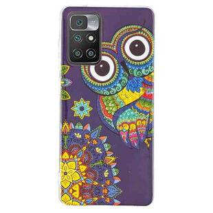 For Xiaomi Redmi 10 Luminous TPU Protective Phone Case(Blue Owl)