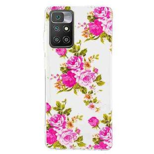 For Xiaomi Redmi 10 Luminous TPU Protective Phone Case(Rose Flower)