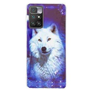 For Xiaomi Redmi 10 Luminous TPU Protective Phone Case(Starry Sky Wolf)
