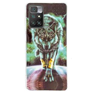 For Xiaomi Redmi 10 Luminous TPU Protective Phone Case(Fierce Wolf)