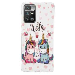 For Xiaomi Redmi 10 Luminous TPU Protective Phone Case(Couple Unicorn)
