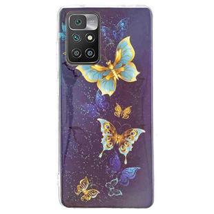 For Xiaomi Redmi 10 Luminous TPU Protective Phone Case(Double Butterflies)