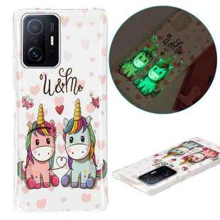 For Xiaomi 11T / 11T Pro Luminous TPU Protective Phone Case(Couple Unicorn)