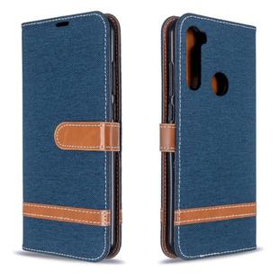 For Xiaomi Redmi Note 8T Color Matching Denim Texture Horizontal Flip PU Leather Case with Holder & Card Slots & Wallet & Lanyard(Dark Blue)