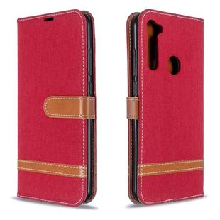 For Xiaomi CC9 Pro / Note 10 / Note 10 Pro Color Matching Denim Texture Horizontal Flip PU Leather Case with Holder & Card Slots & Wallet & Lanyard(Red)