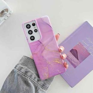 For Samsung Galaxy S22 5G Glitter Marble Phone Case(Purple Gold)