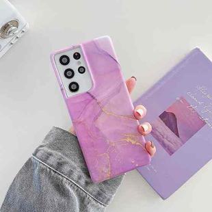 For Samsung Galaxy S21 5G Glitter Marble Phone Case(Purple Gold)