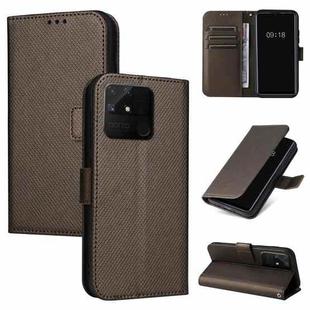 For OPPO Realme Narzo 50A Diamond Texture Leather Phone Case(Brown)
