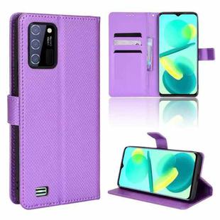 For Oukitel C25 Diamond Texture Leather Phone Case(Purple)