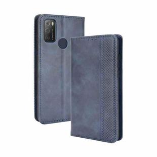For TCL 20Y Magnetic Buckle Retro Texture Leather Phone Case(Blue)