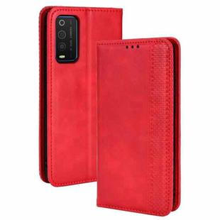 For TCL 205 Magnetic Buckle Retro Texture Leather Phone Case(Red)