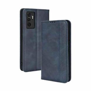 For vivo S10e / V23e 4G / 5G Magnetic Buckle Retro Texture Leather Phone Case(Blue)