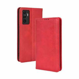 For vivo S10e / V23e 4G / 5G Magnetic Buckle Retro Texture Leather Phone Case(Red)