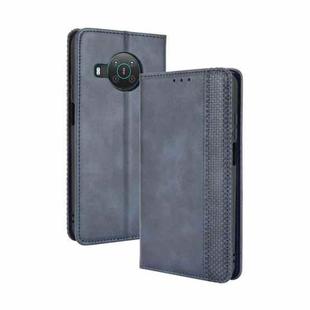 For Nokia X100 / X10 / X20 Magnetic Buckle Retro Texture Leather Phone Case(Blue)