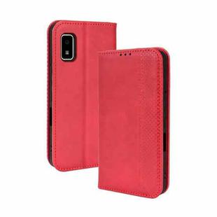 For Sharp Aquos Wish Magnetic Buckle Retro Texture Leather Phone Case(Red)