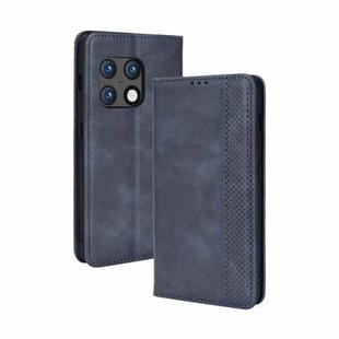 For OnePlus 10 Pro 5G Magnetic Buckle Retro Texture Leather Phone Case(Blue)