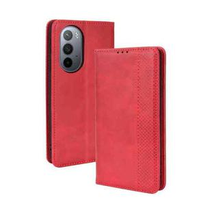 For Motorola Moto Edge X30 Magnetic Buckle Retro Crazy Horse Leather Phone Case(Red)