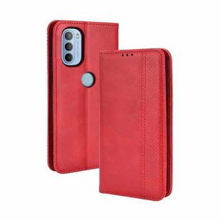 For Motorola Moto G41 / G31 Magnetic Buckle Retro Crazy Horse Leather Phone Case(Red)