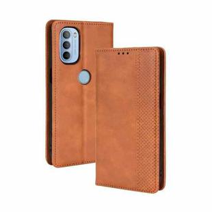 For Motorola Moto G41 / G31 Magnetic Buckle Retro Crazy Horse Leather Phone Case(Brown)