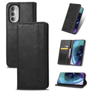 For Motorola Moto G51 5G Magnetic Buckle Retro Crazy Horse Leather Phone Case(Black)