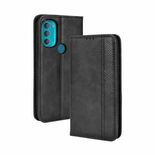 For Motorola Moto G71 5G Magnetic Buckle Retro Crazy Horse Leather Phone Case(Black)