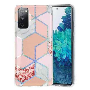 For Samsung Galaxy A03s 166mm EU Version Electroplating TPU Protective Phone Case(Pink Rhombus)