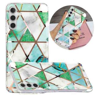 For Samsung Galaxy A13 Electroplating TPU Protective Phone Case(Green White Rhombus)