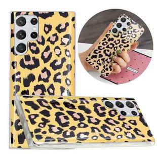 For Samsung Galaxy S22 Ultra 5G Electroplating TPU Protective Phone Case(Leopard Texture)