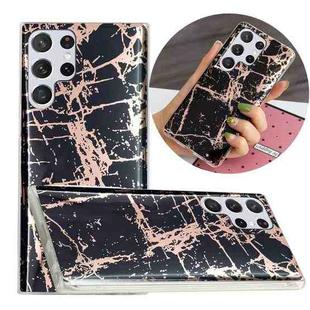 For Samsung Galaxy S22 Ultra 5G Electroplating TPU Protective Phone Case(Black Gold)