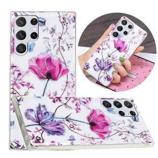 For Samsung Galaxy S22 Ultra 5G Electroplating TPU Protective Phone Case(Lotus)