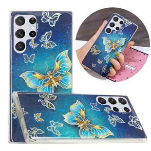 For Samsung Galaxy S22 Ultra 5G Electroplating TPU Protective Phone Case(Butterflies)