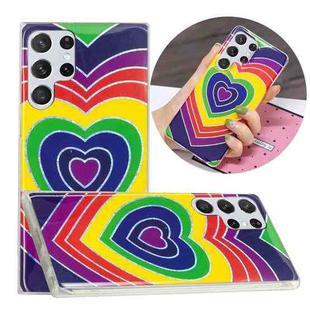 For Samsung Galaxy S22 Ultra 5G Electroplating TPU Protective Phone Case(Love Heart)